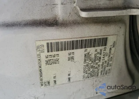 2010 Nissan Altima Base z USA, uszkodzony, nr VIN 1N4AL2AP8AC144730